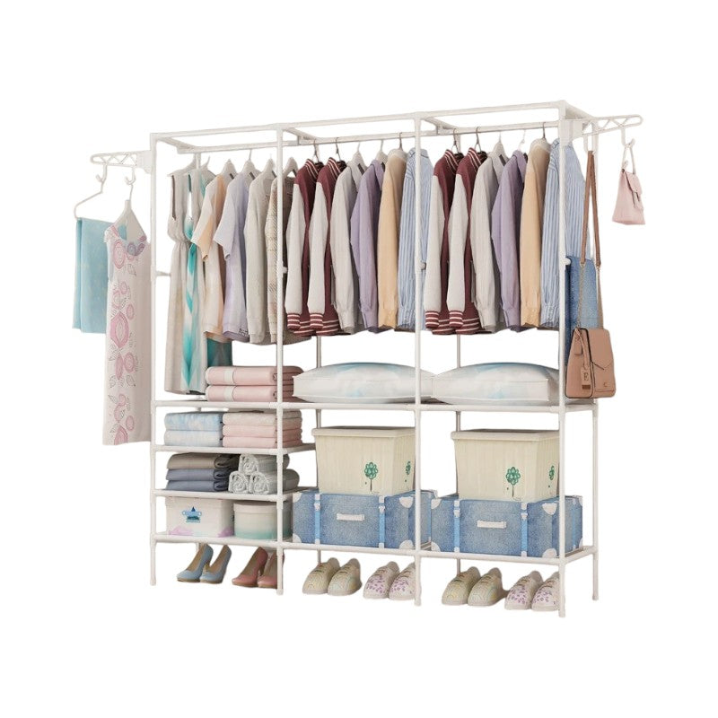 armoire penderie ouverte 3 colonnes Blanc