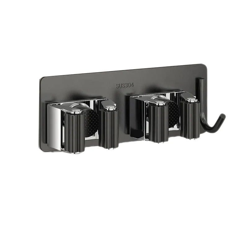 attache balai mural Noir