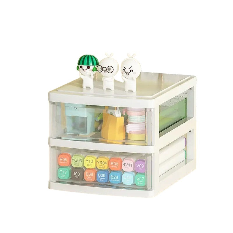 bloc tiroir plastique Blanc 2 étages