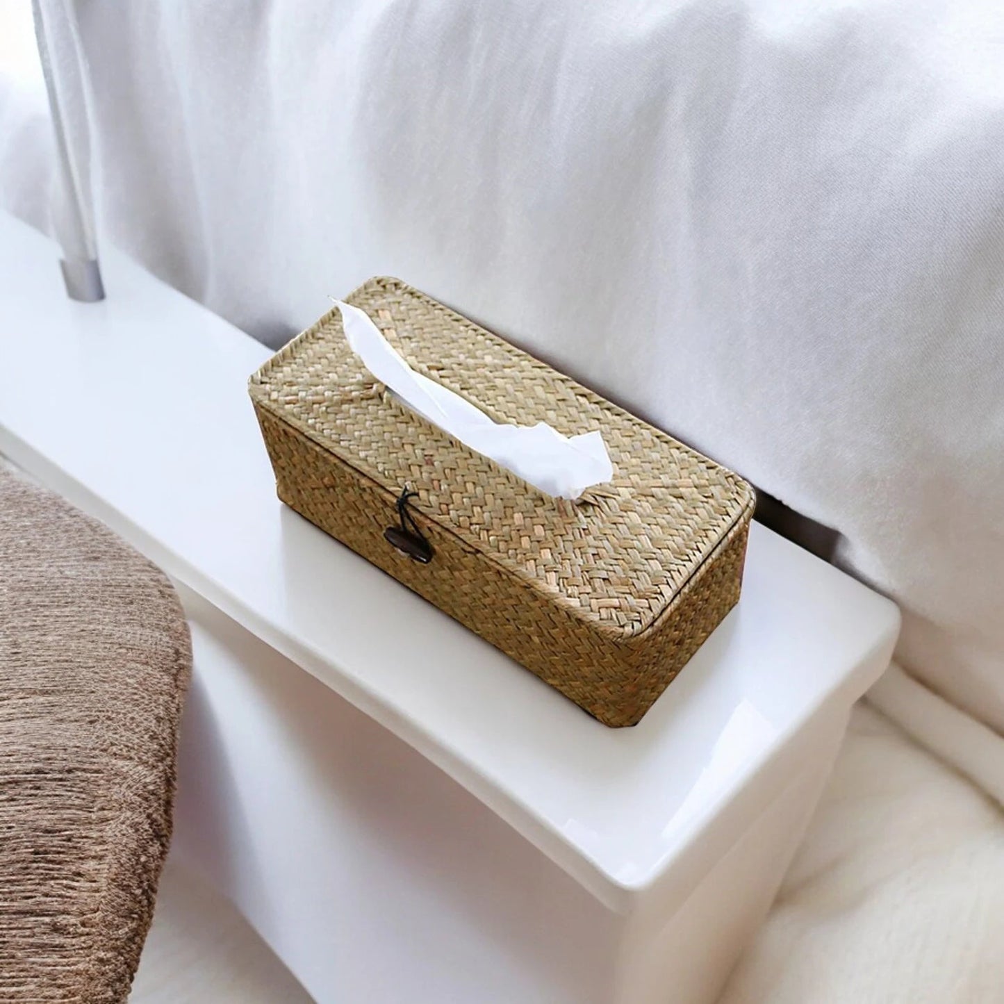 boite mouchoirs rotin