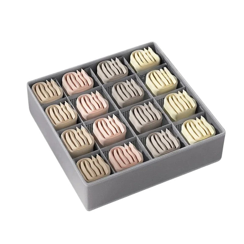 boite de rangement sous vetement Gris 16 emplacements