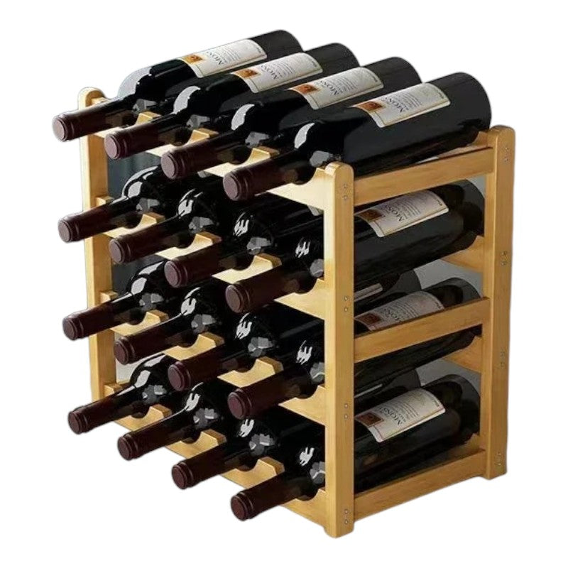 casier a bouteilles en bois Bois clair 16 bouteilles