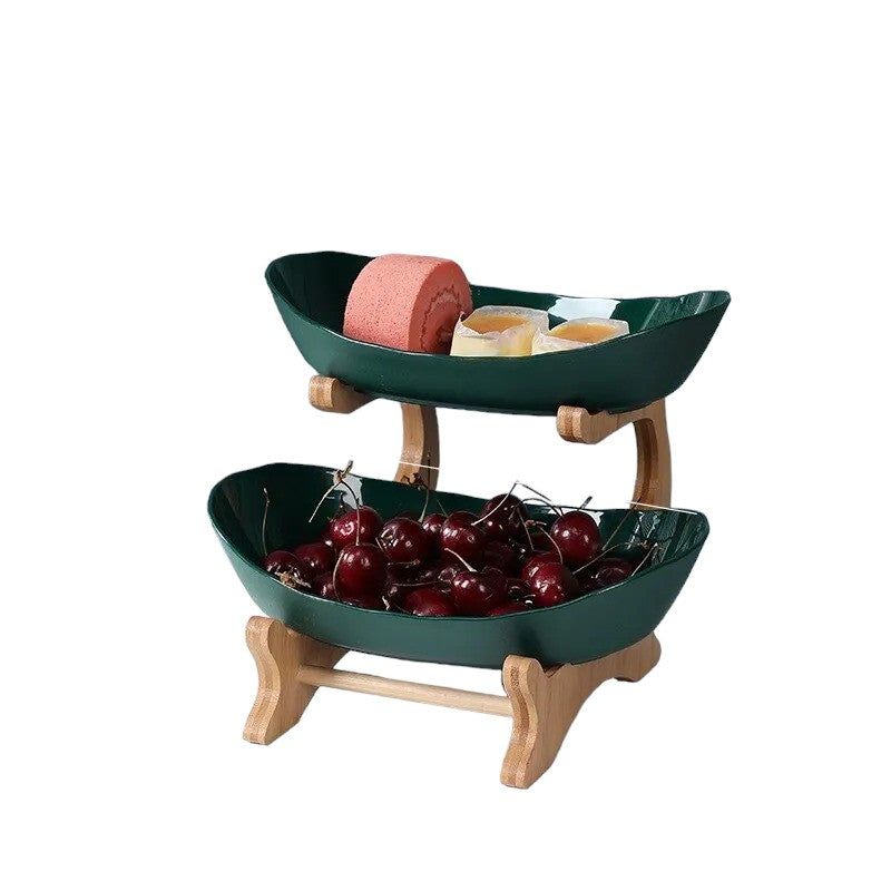 corbeille a fruit a etage 2 étages Vert