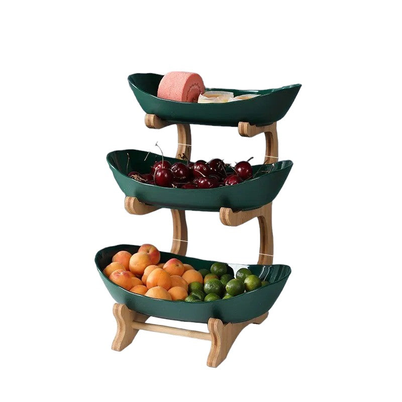 corbeille a fruit a etage 3 étages Vert