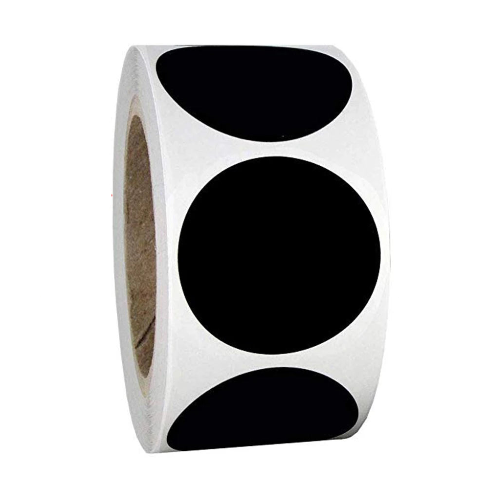 etiquette noir ecriture blanche Rond