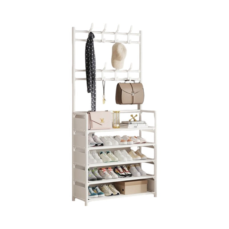 meuble entree rangement 5 étages Blanc