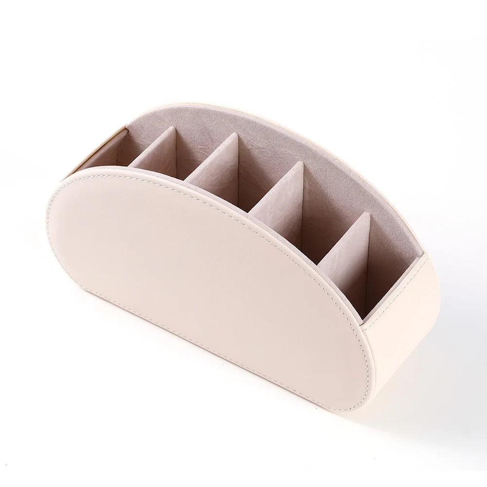 organisateur de bureau cuir Blanc