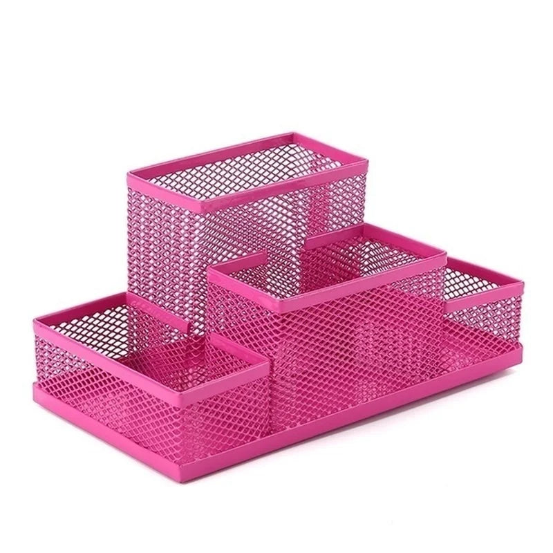 organisateur de bureau metal Rose