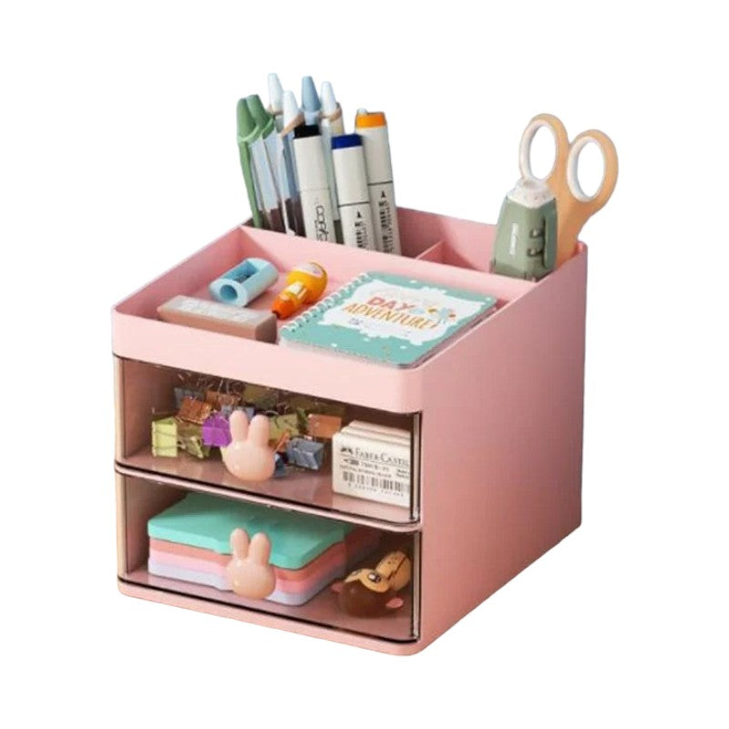 organisateur bureau enfant Rose