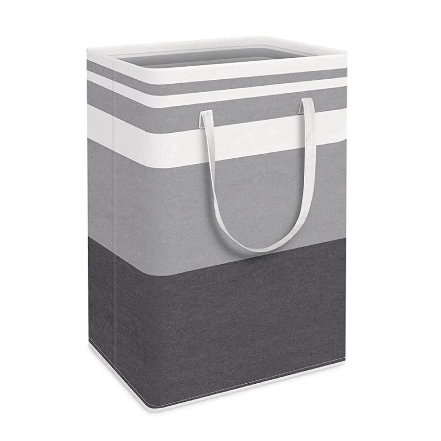 panier linge sale rectangulaire Grandes rayures