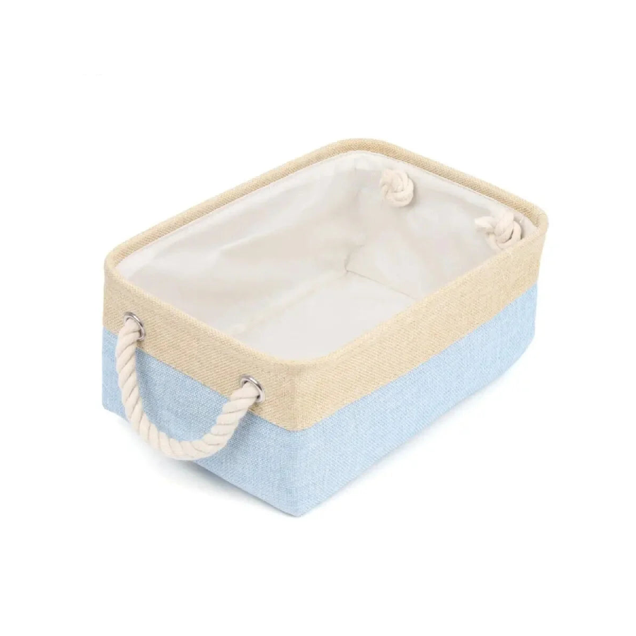 panier rangement tissu Bleu clair
