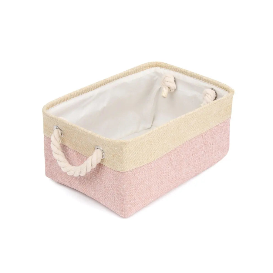 panier rangement tissu Rose