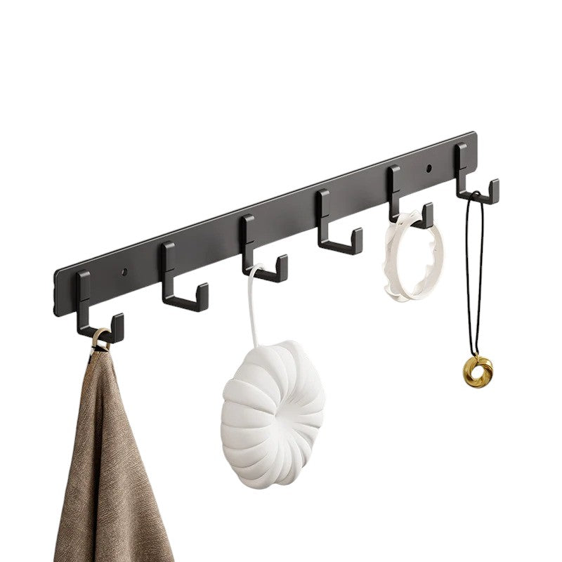 porte manteau mural noir 6 crochets