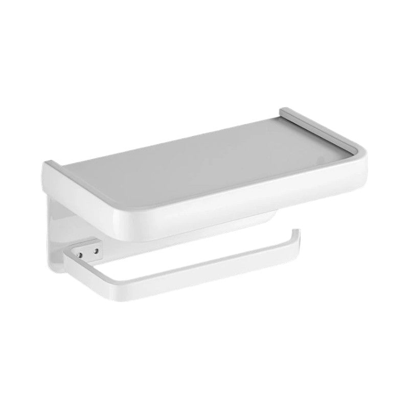 porte papier toilette avec tablette Blanc