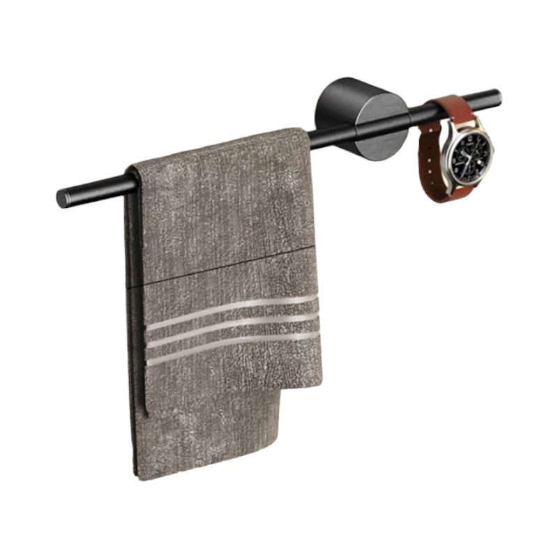 porte serviette mural design Noir 40 cm