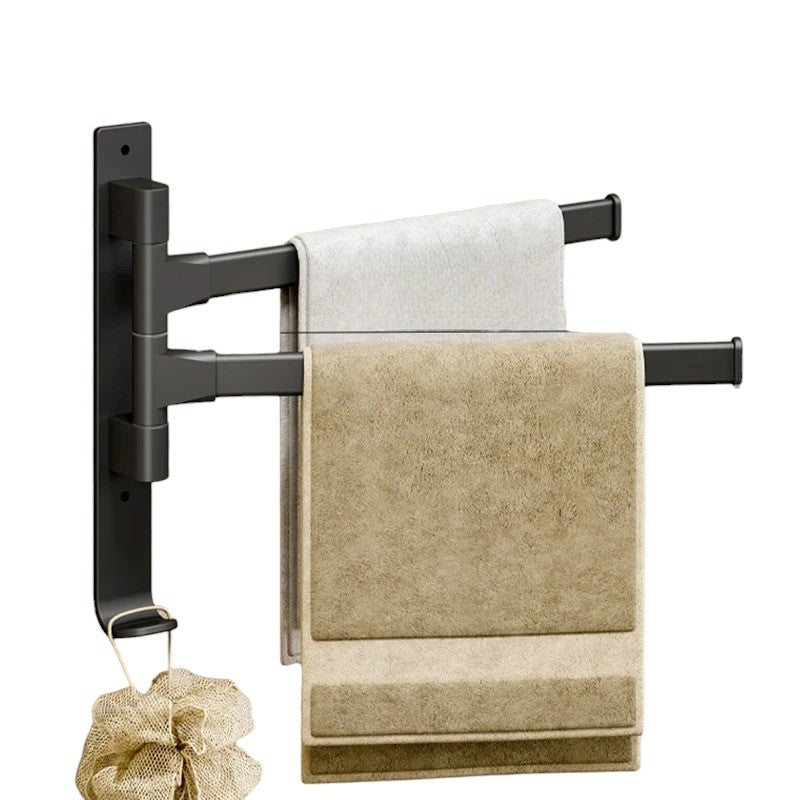 porte serviette pivotant Noir 2 barres