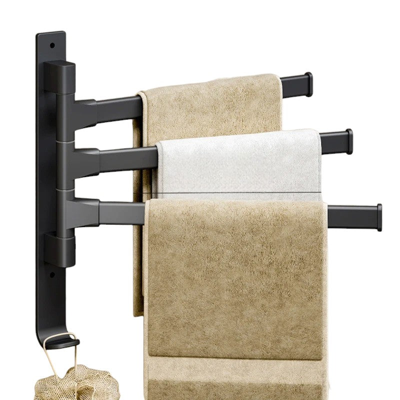 porte serviette pivotant Noir 3 barres