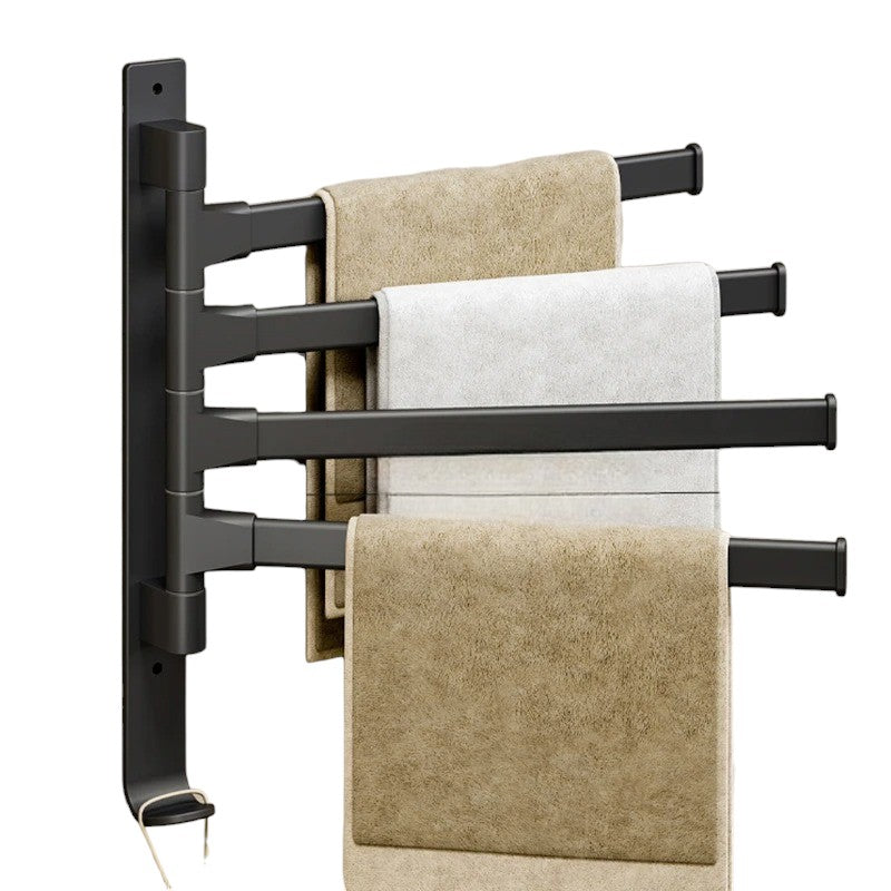 porte serviette pivotant Noir 4 barres