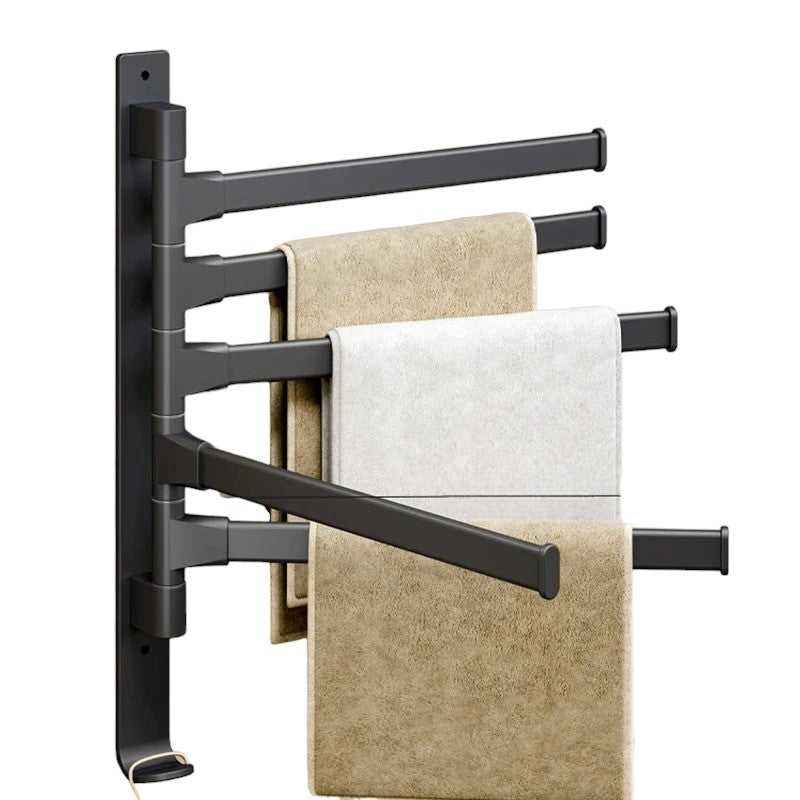 porte serviette pivotant Noir 5 barres
