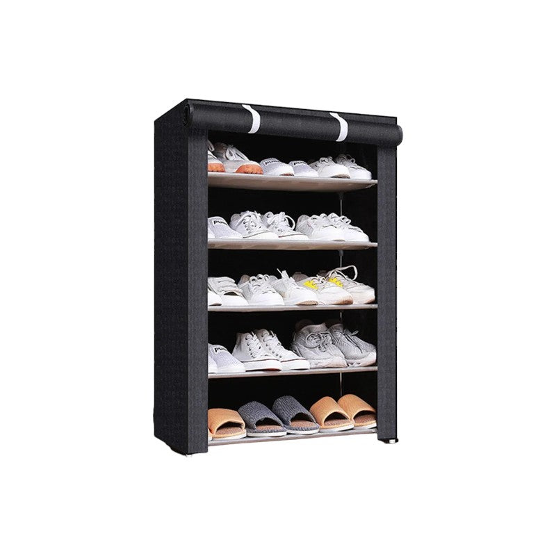 rangement chaussures tissu Noir 6 étages