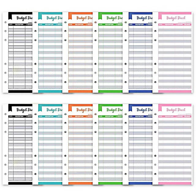 recharge classeur budget Pages calendrier