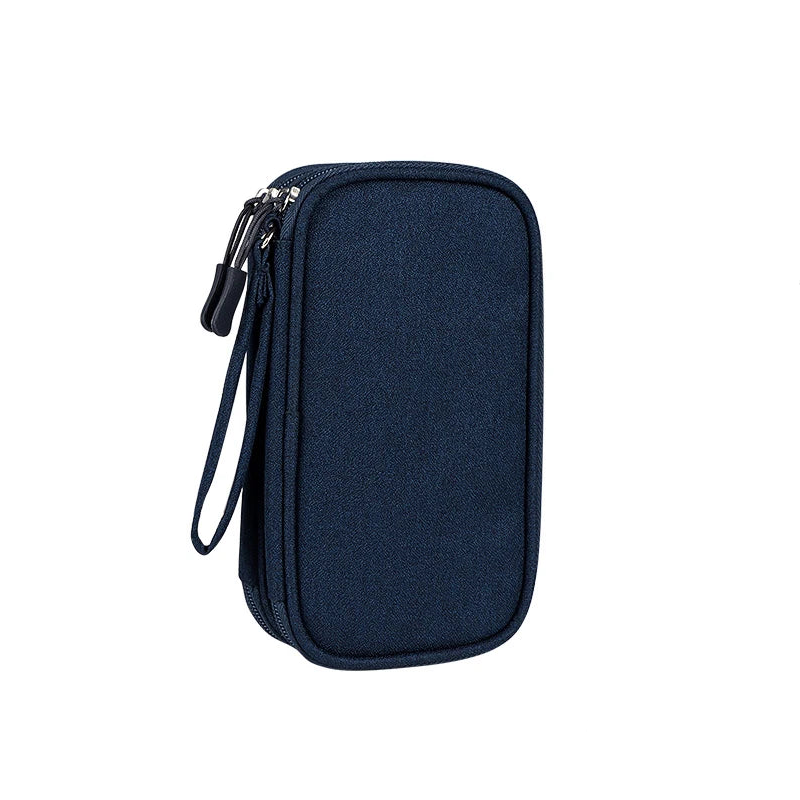 sacoche range cable Bleu Double