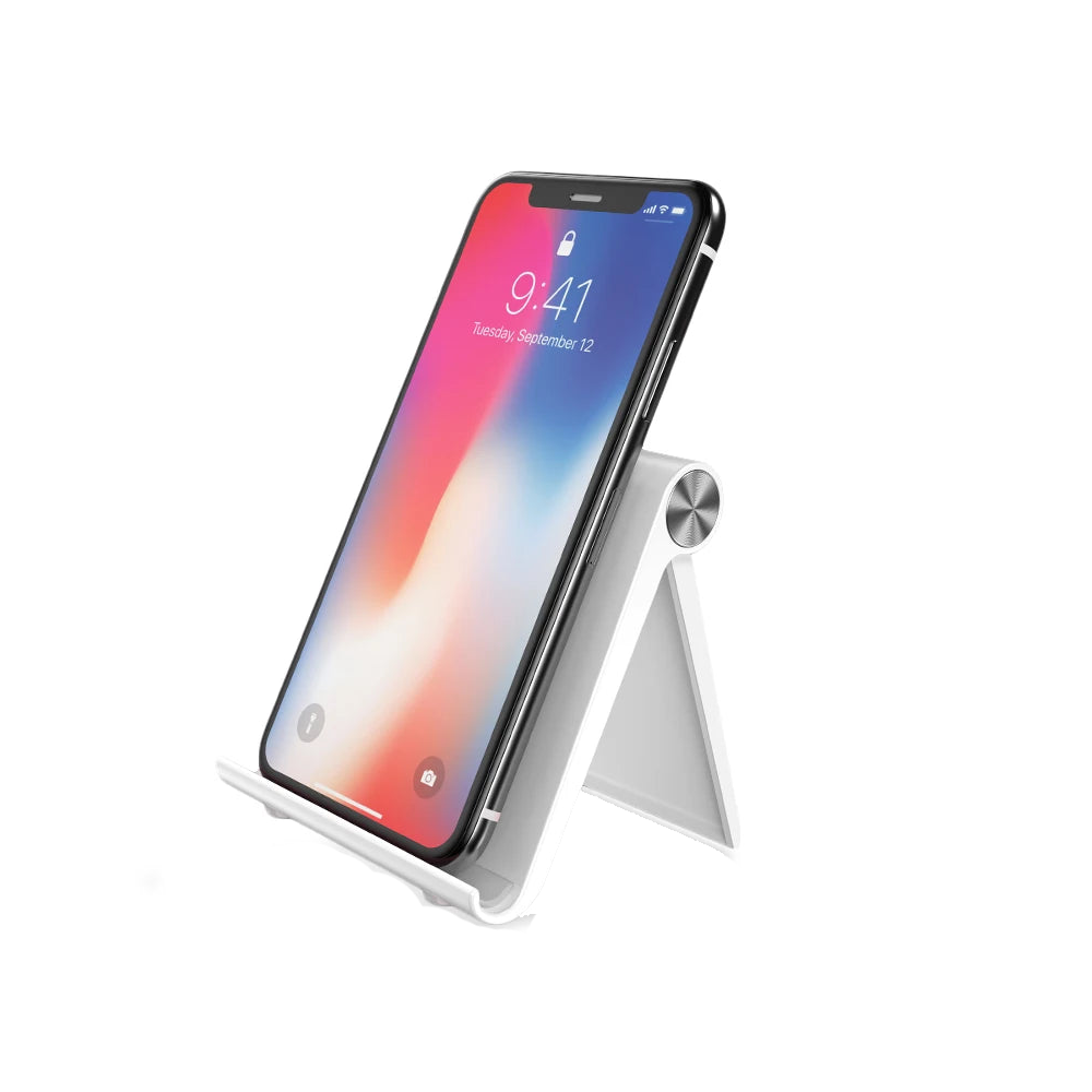 support telephone portable Blanc