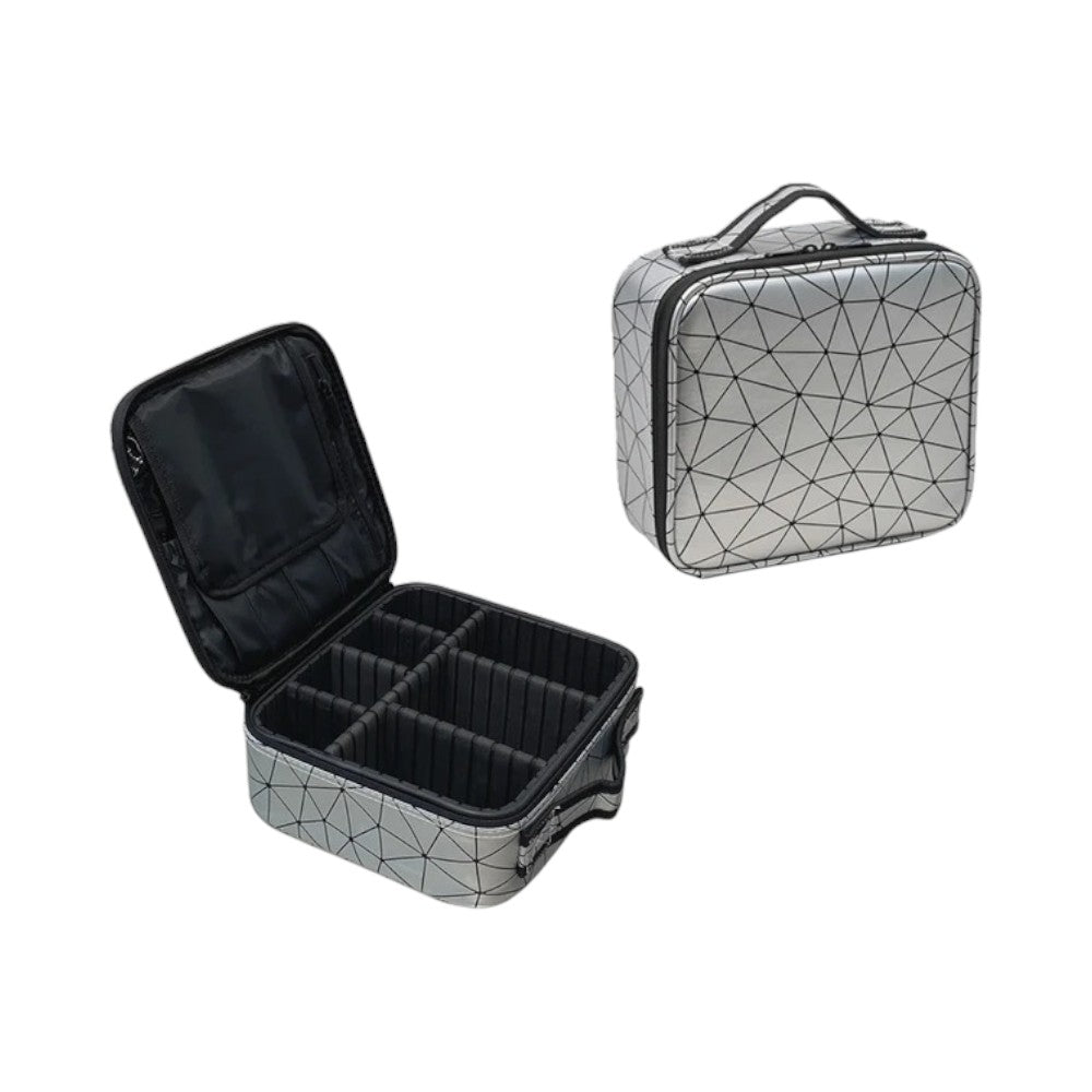 trousse maquillage compartiment Diamant gris