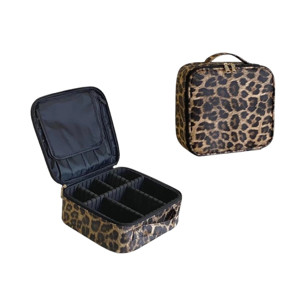 trousse maquillage compartiment Léopard