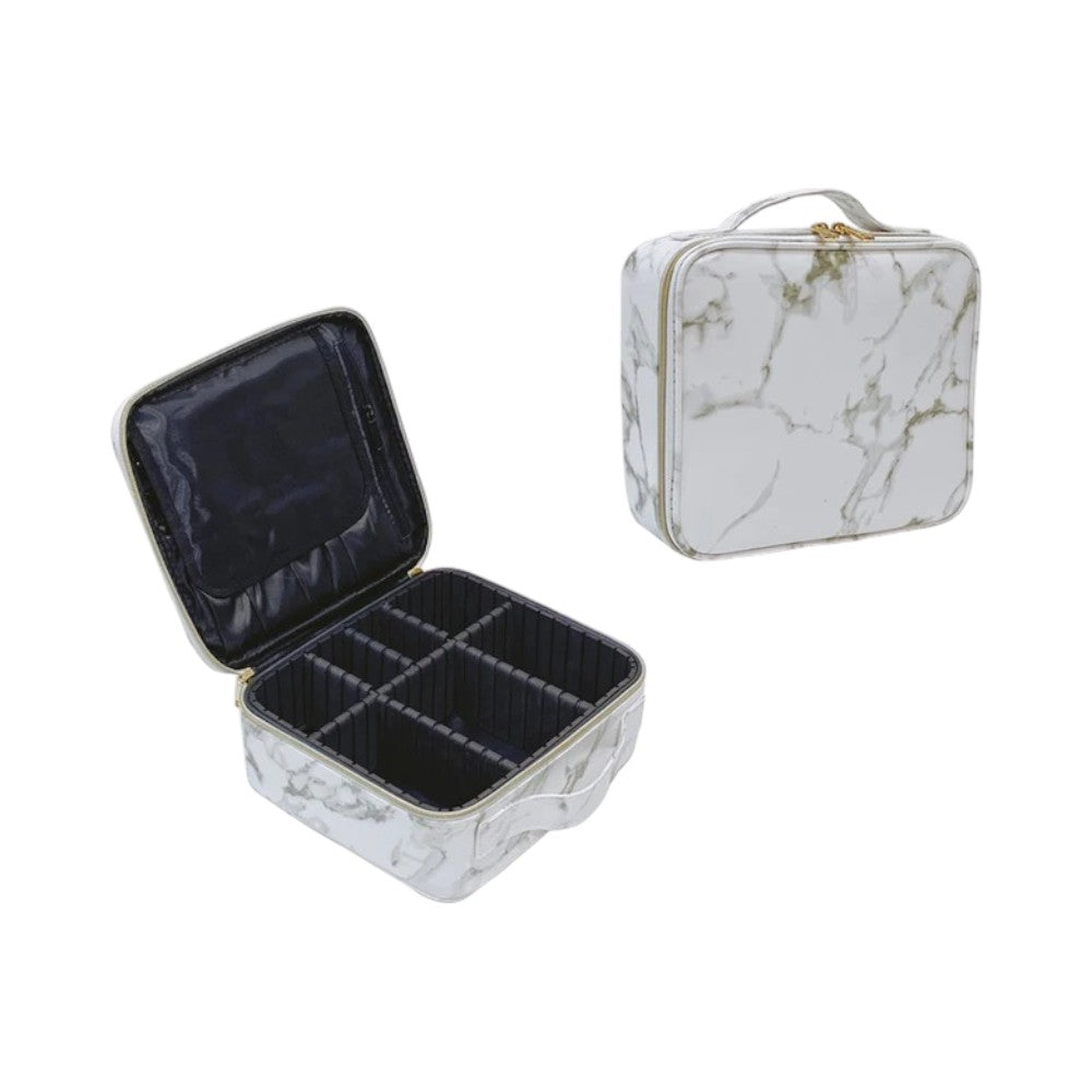 trousse maquillage compartiment Marbre blanc
