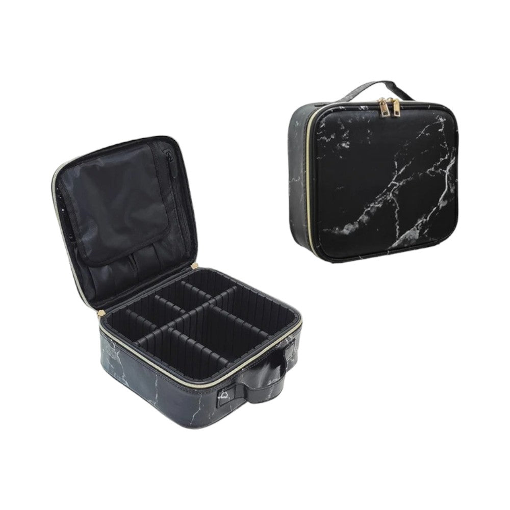 trousse maquillage compartiment Marbre noir