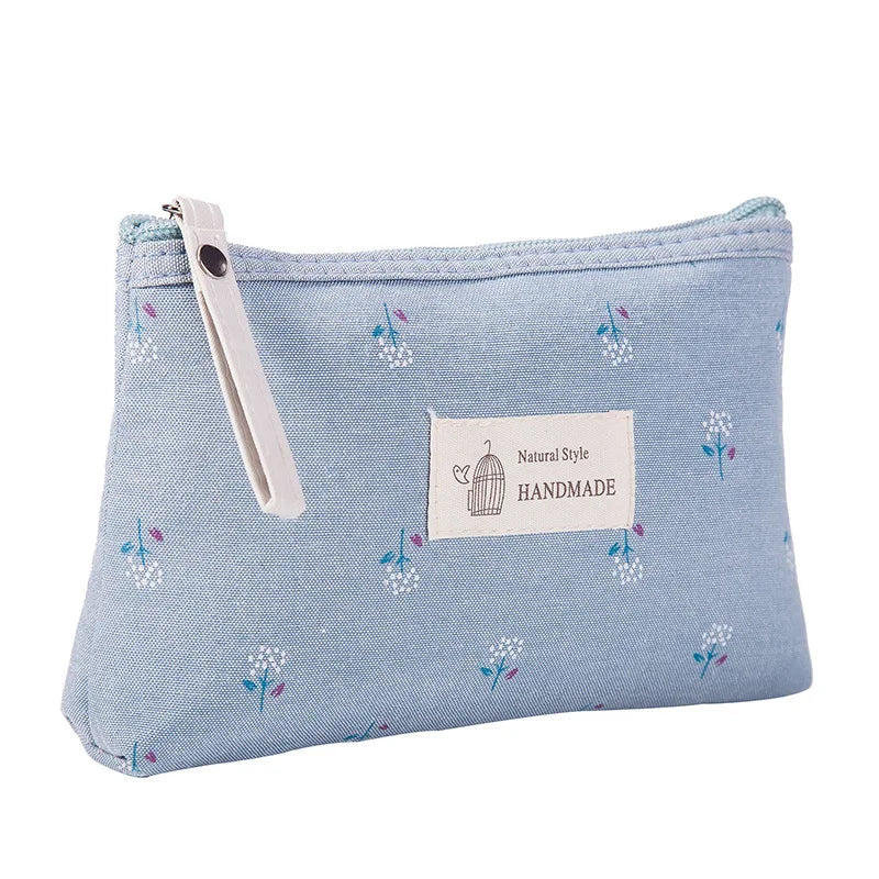 trousse de toilette fleurie Bleu