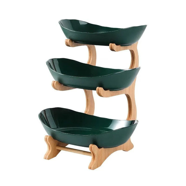 Étagère Corbeille à Fruits 62cm - 2 Paniers Métal - Bronze Patiné - Déco Cuisine