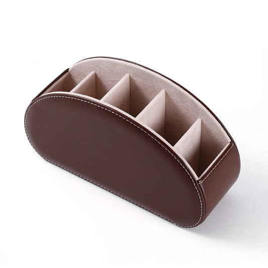 organisateur de bureau cuir Marron foncé