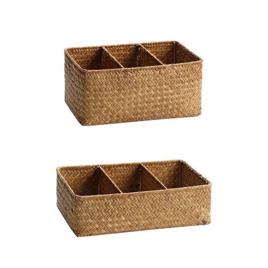 panier en osier rectangulaire L