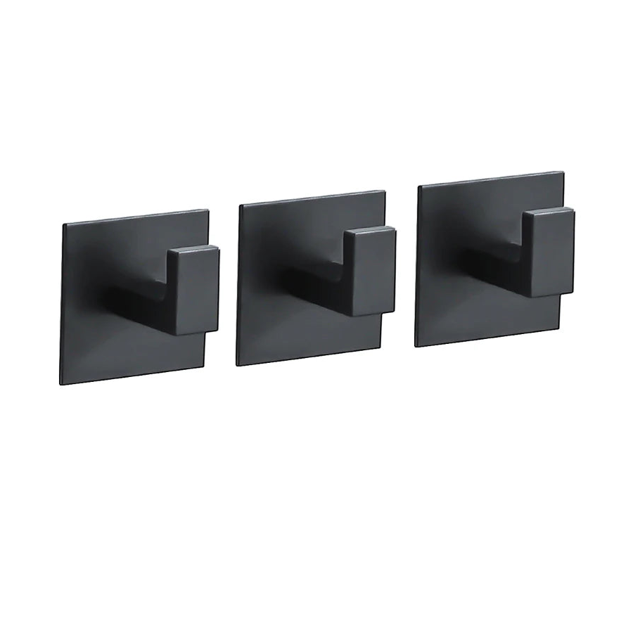 1-4pcs-strong-adhesive-wall-hook-sticker-hanging-coat-rack-clothes-hanger-shower-robe-hook-kitchen-bathroom-towel-hooks-black Noir 3 pièces