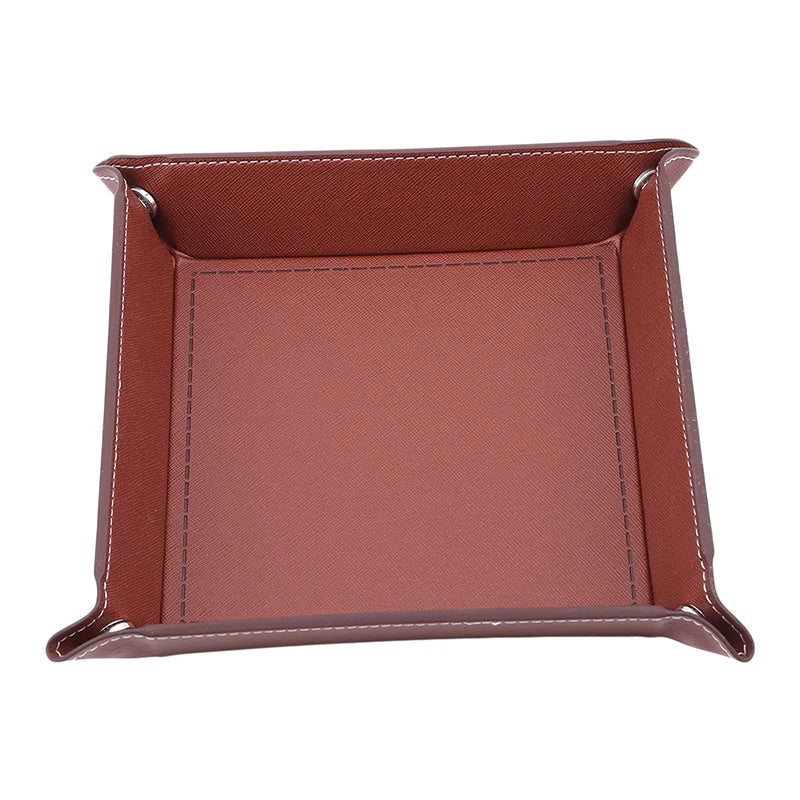 plateau cuir Marron foncé